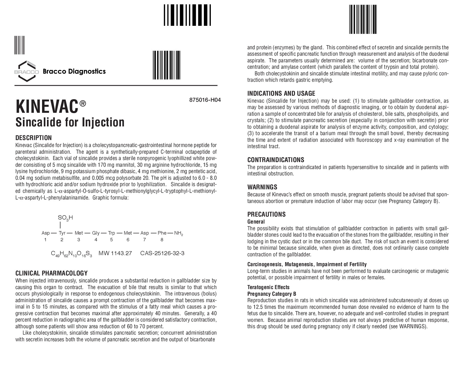 US Kinevac Prescribing Information